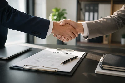 A contract concluded with a handshake